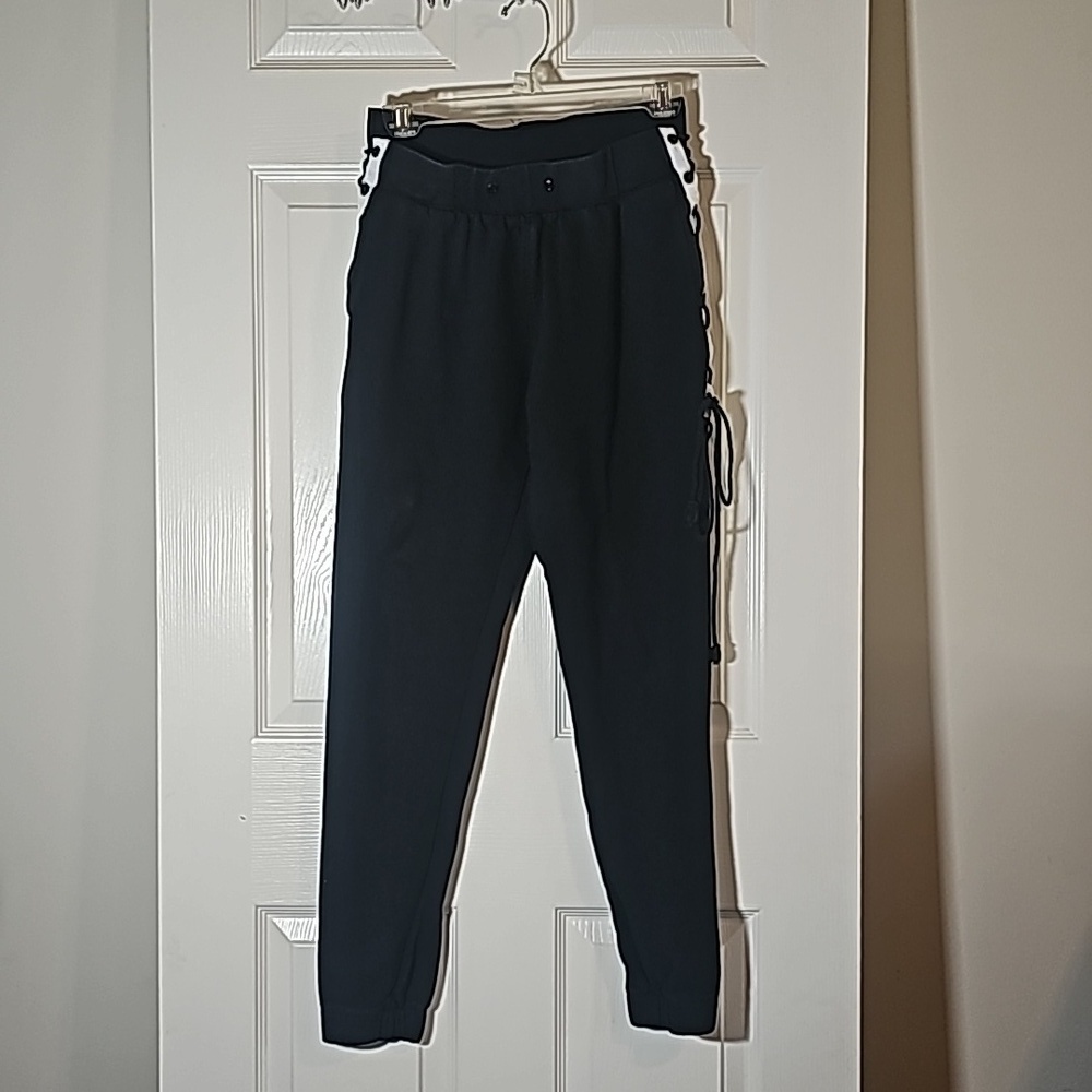 Day & Night Nordstrom Black White Lace Up SideJogger Pants Size S